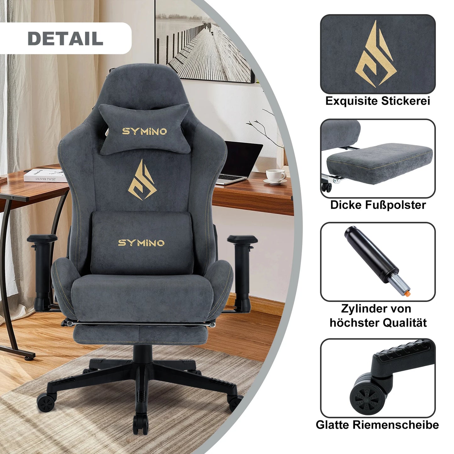 Symino – Chaise Gaming Ergonomique