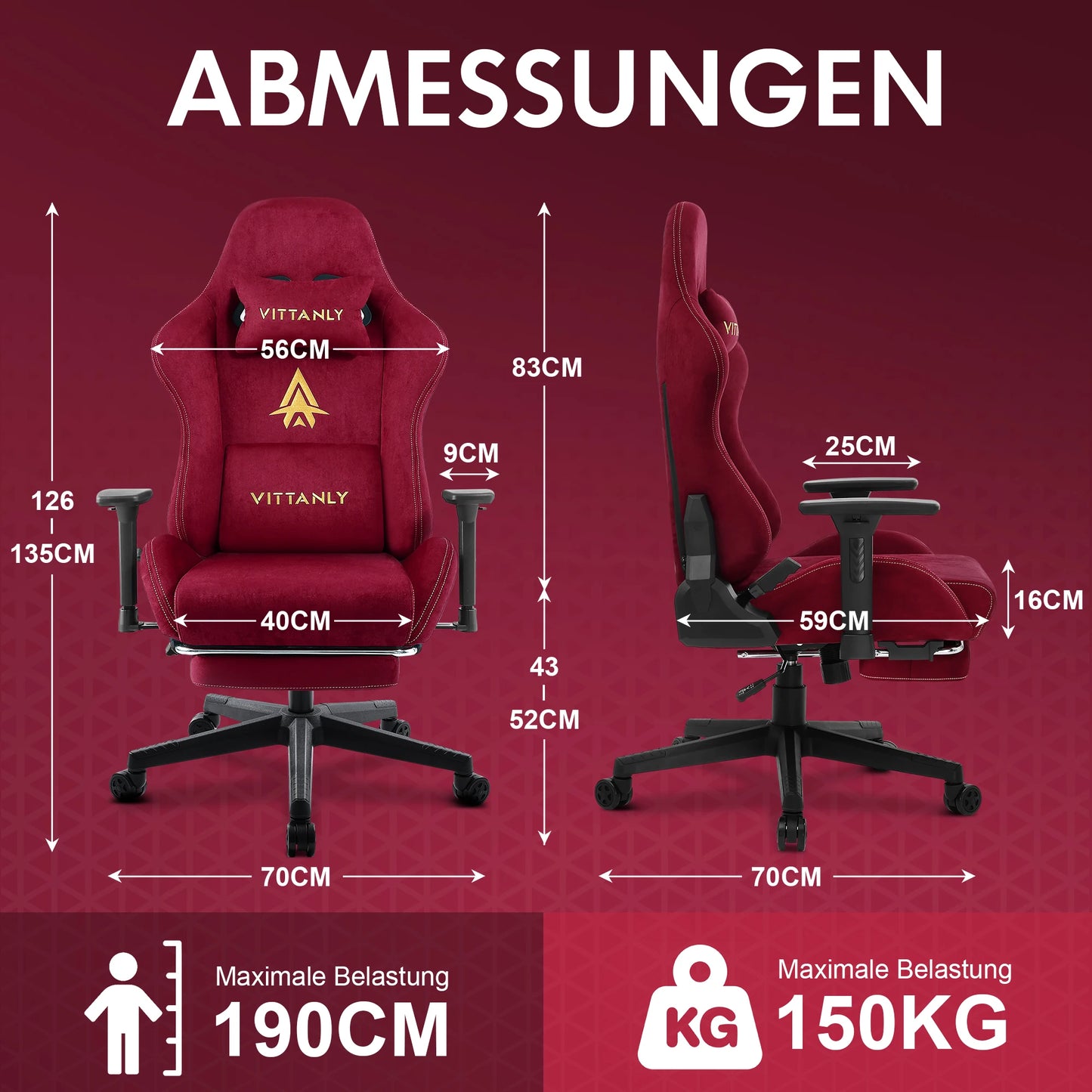 Vittaly – Chaise Gaming Ergonomique