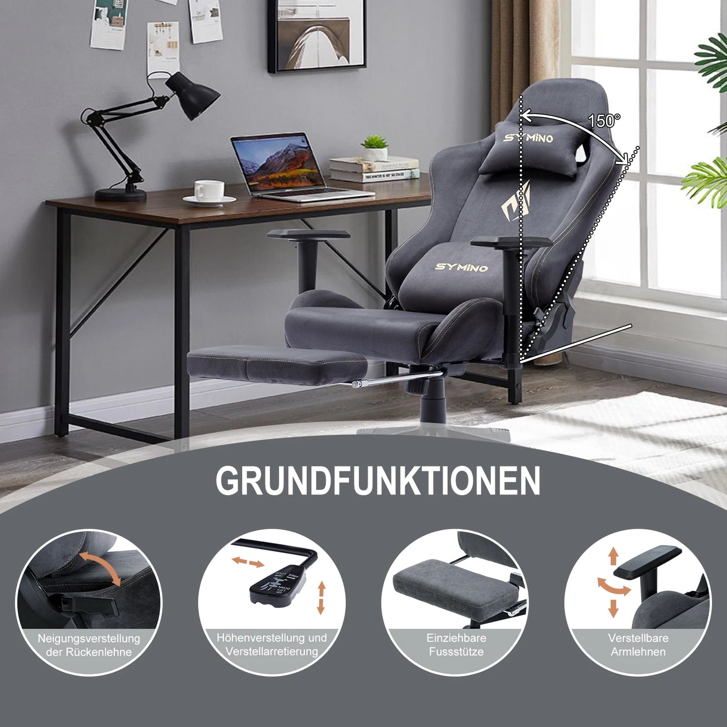 Symino – Chaise Gaming Ergonomique