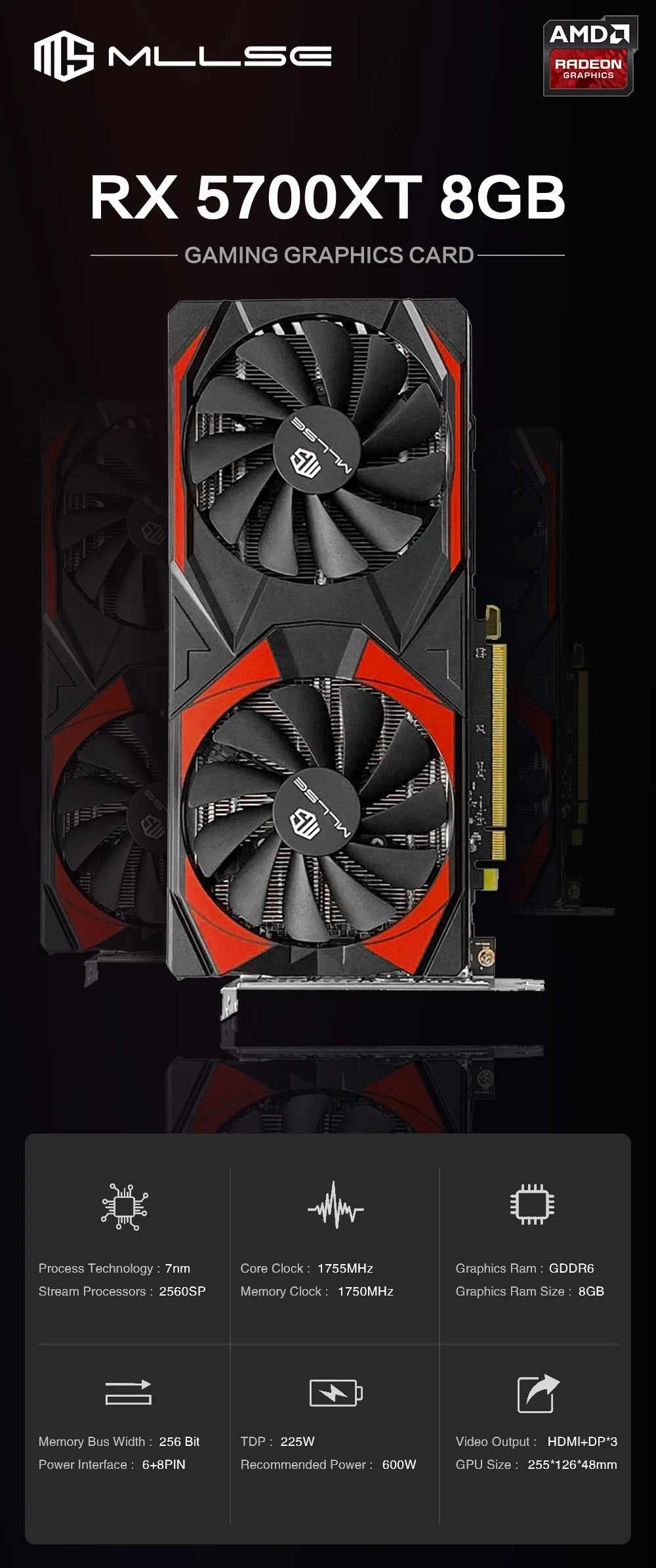 AMD Radeon RX 5700XT 8GB GDDR6