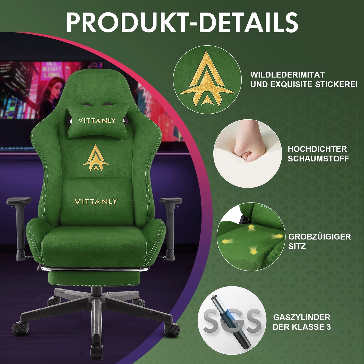 Vittaly – Chaise Gaming Ergonomique