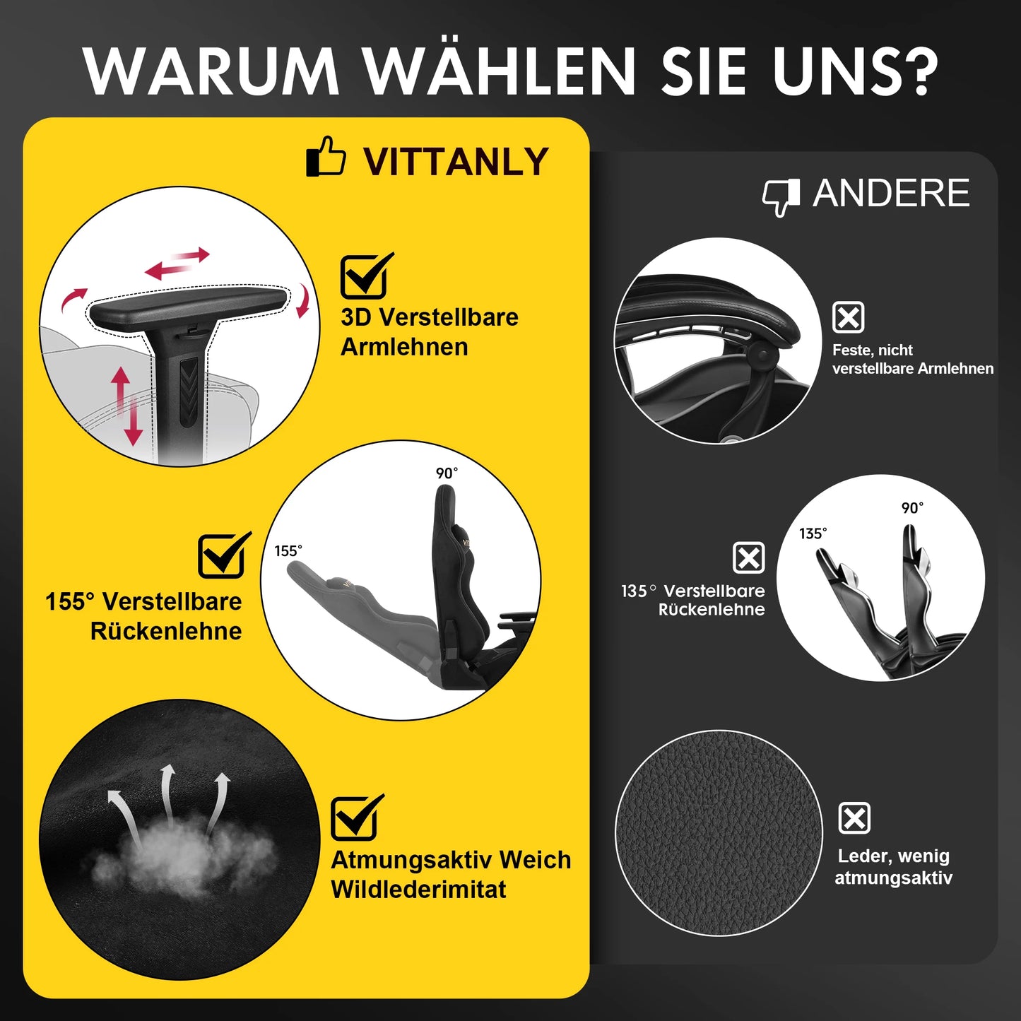 Vittaly – Chaise Gaming Ergonomique