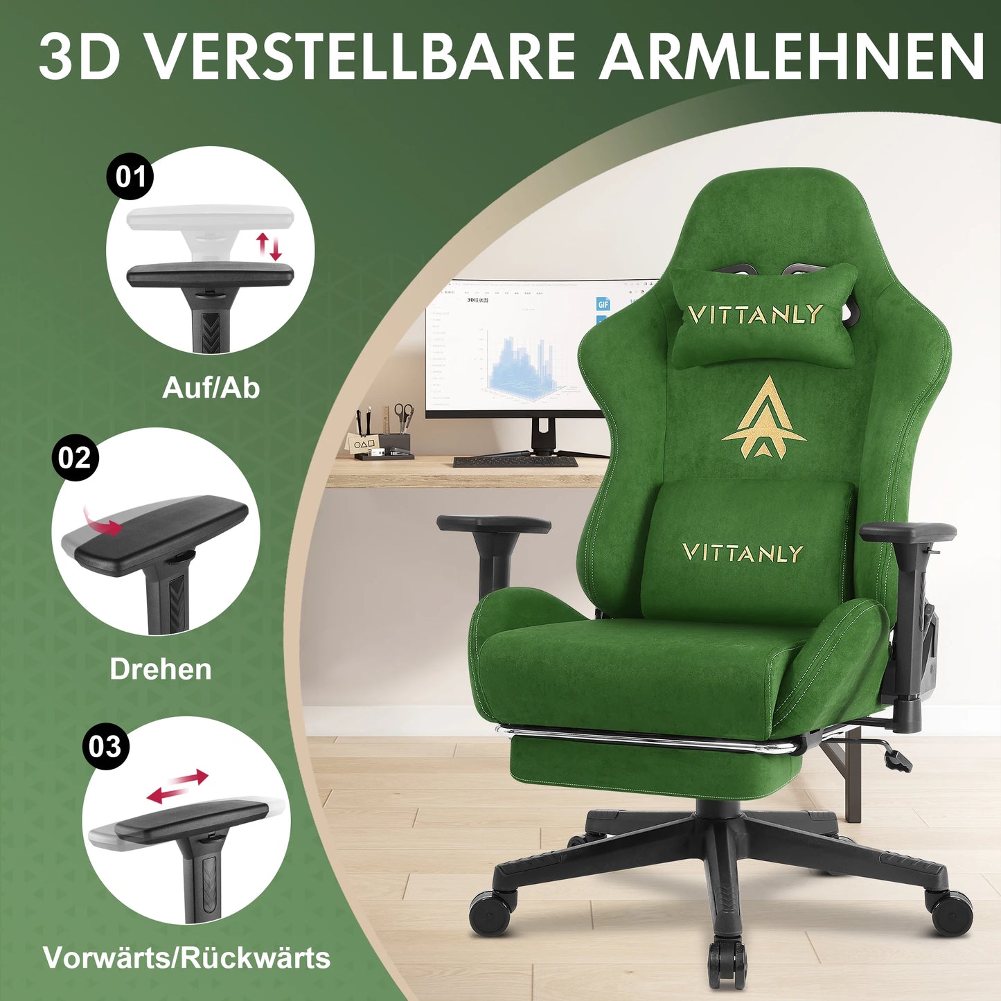 Vittaly – Chaise Gaming Ergonomique