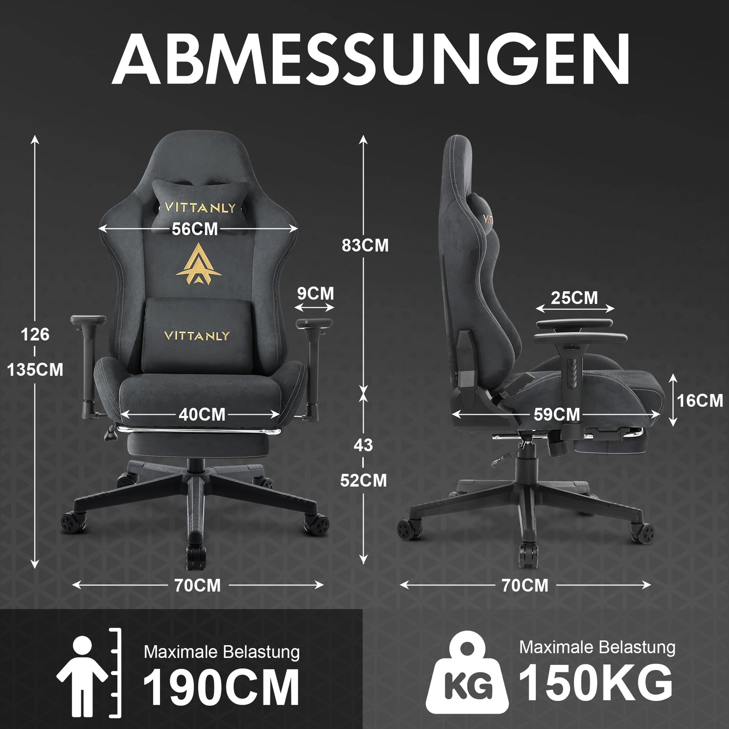 Vittaly – Chaise Gaming Ergonomique