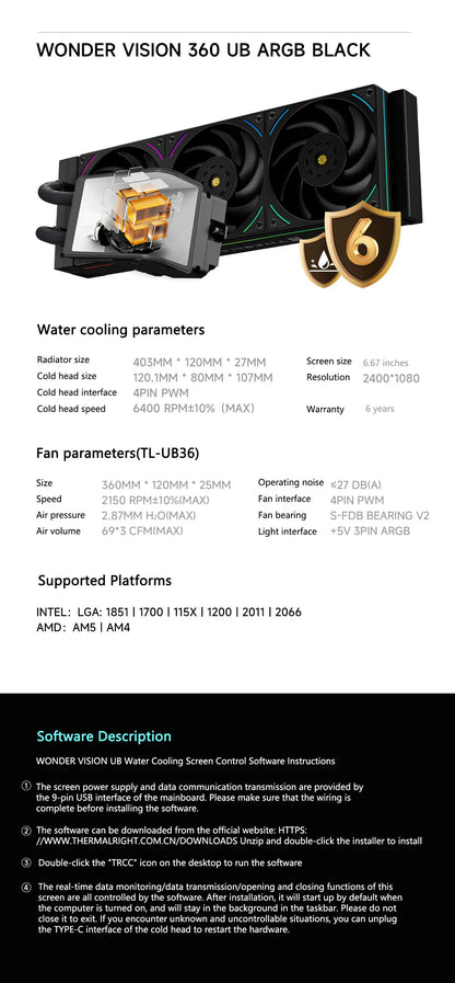 Watercooling 360mm avec écran AMOLED