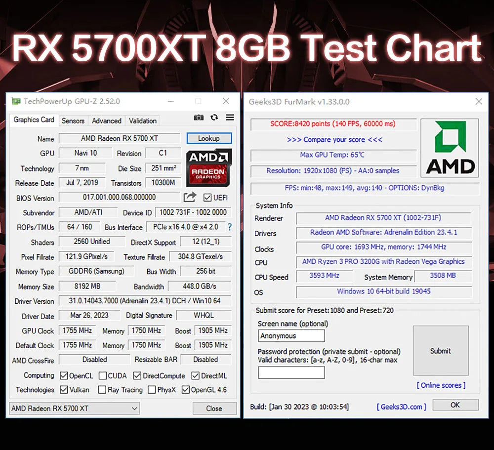 AMD Radeon RX 5700XT 8GB GDDR6