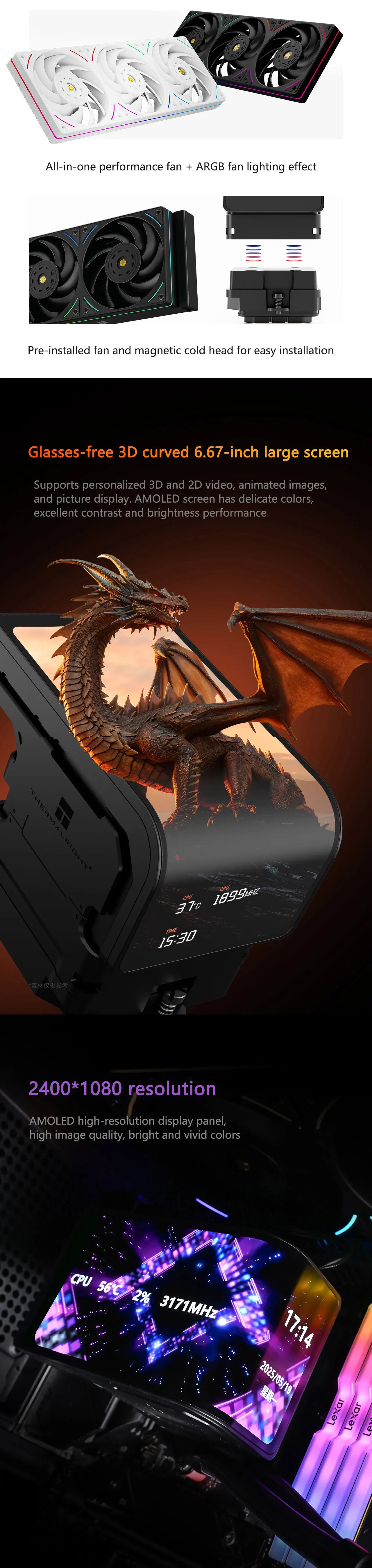 Watercooling 360mm avec écran AMOLED