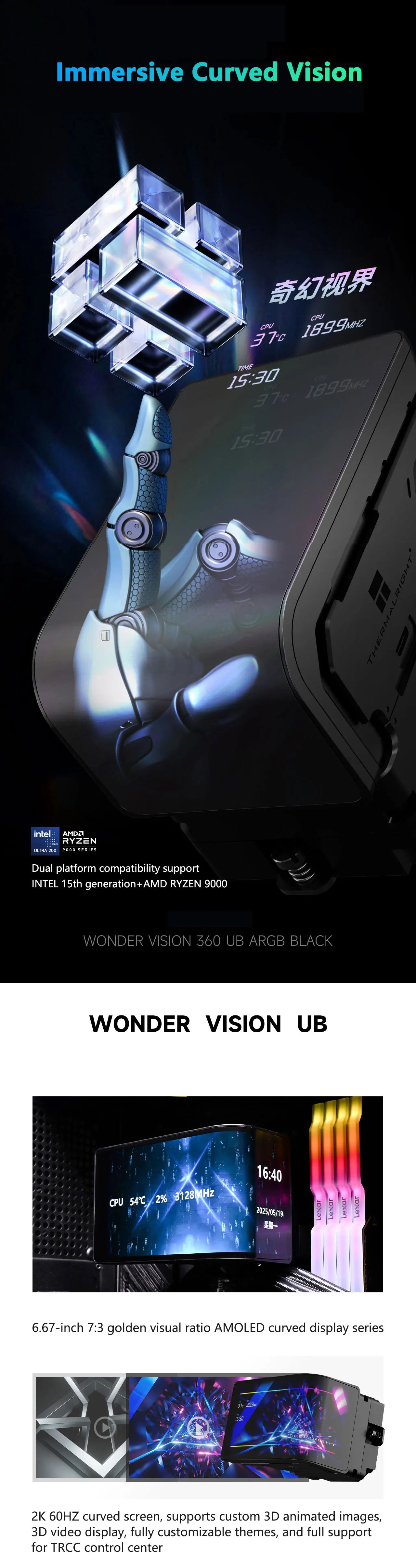 Watercooling 360mm avec écran AMOLED